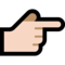 Backhand Index Pointing Right - Light emoji on Microsoft